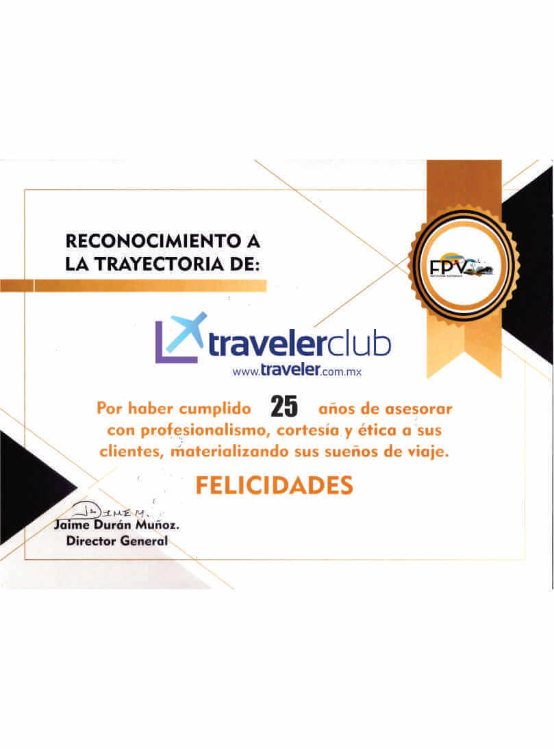 Reconocimiento de FPV como una excelente agencia de viajes